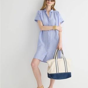 J.Crew Relaxed-fit short-sleeve Baird McNutt Irish linen shirtdress size M NWT